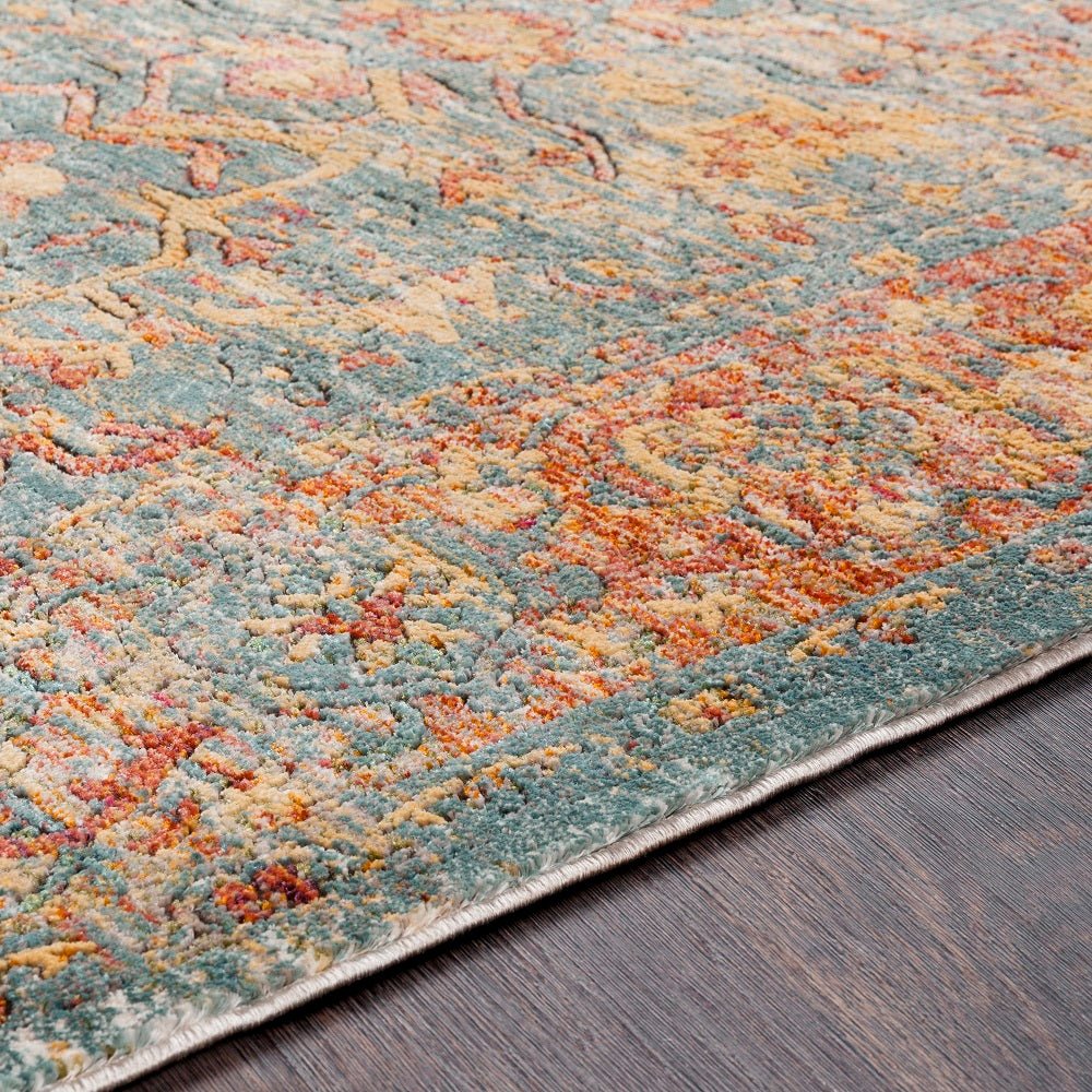 GAELAN RUG: AQUA, YELLOW