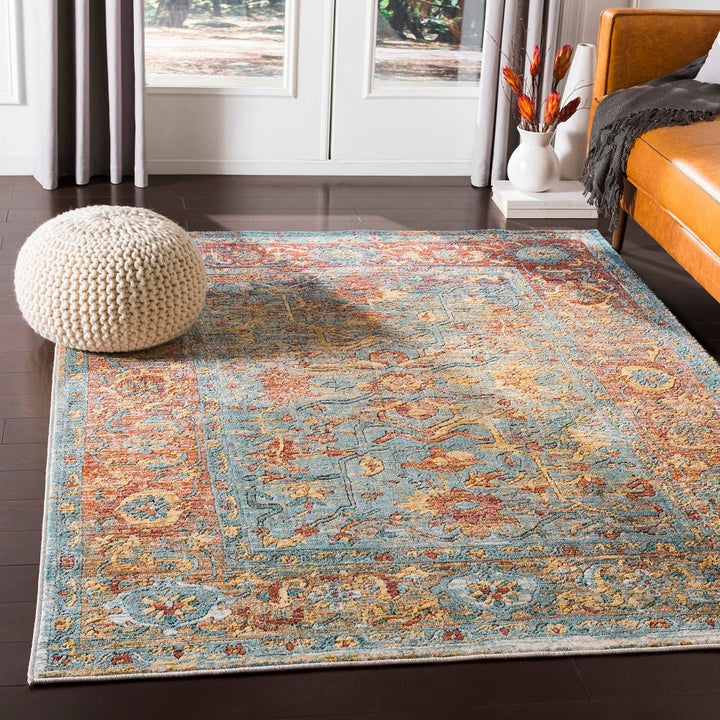 GAELAN RUG: AQUA, YELLOW