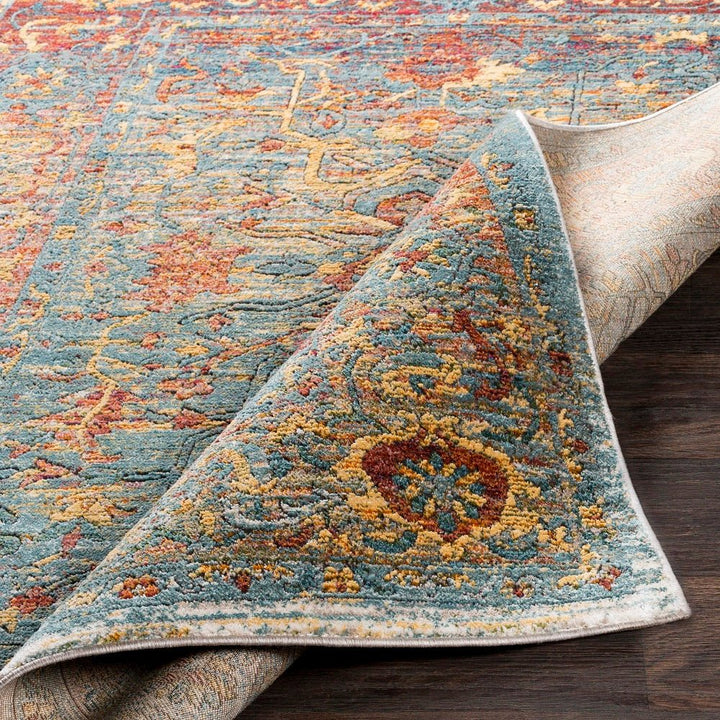 GAELAN RUG: AQUA, YELLOW