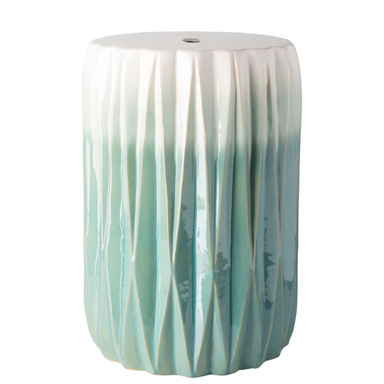 GARDEN GROOVE CERAMIC STOOL: MINT DIPPED