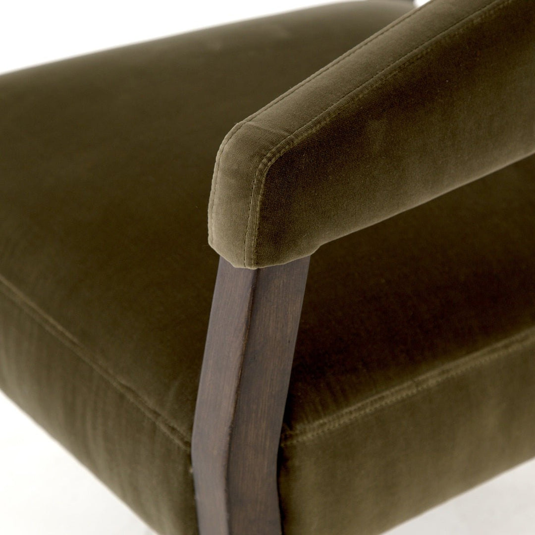 GARY CLUB CHAIR: OLIVE GREEN VELVET