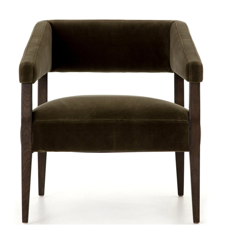 GARY CLUB CHAIR: OLIVE GREEN VELVET