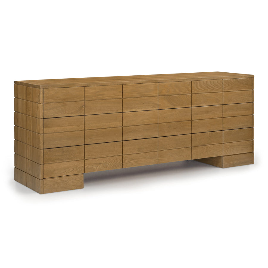 GIA BLOCKED OAK 6 DRAWER DRESSER