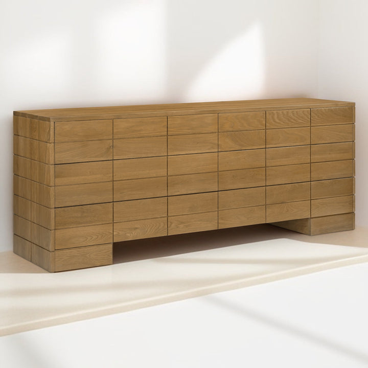 GIA BLOCKED OAK 6 DRAWER DRESSER