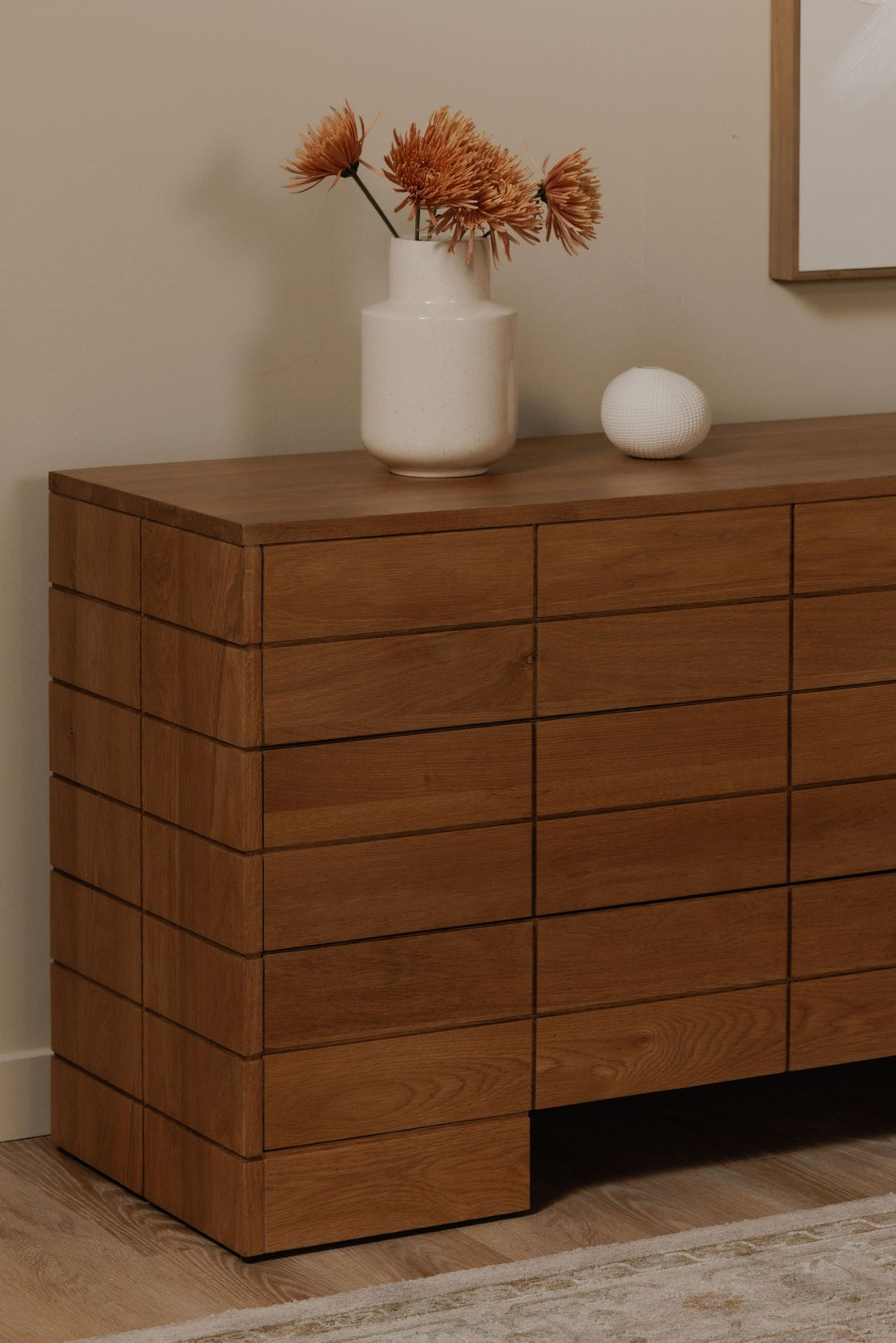 GIA BLOCKED OAK 6 DRAWER DRESSER