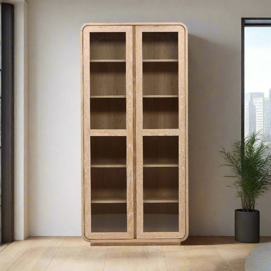 GINNY NATURAL OAK DISPLAY CABINET