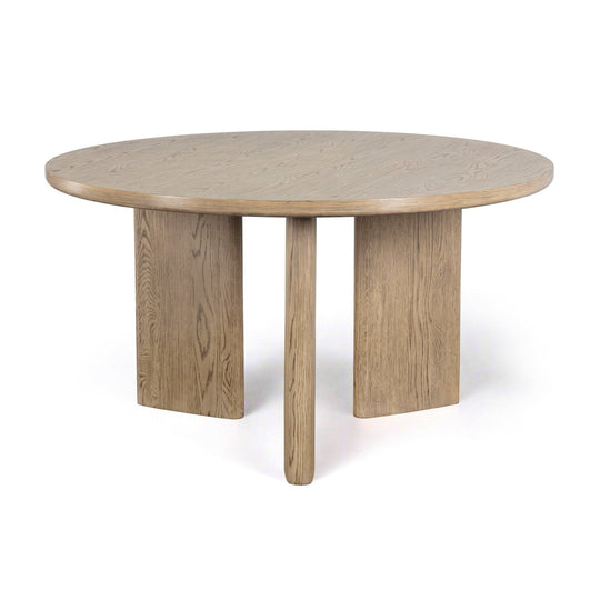 GIULIETTA 55" DINING TABLE - ROUND - WEATHERED OAK - FRONT VIEW