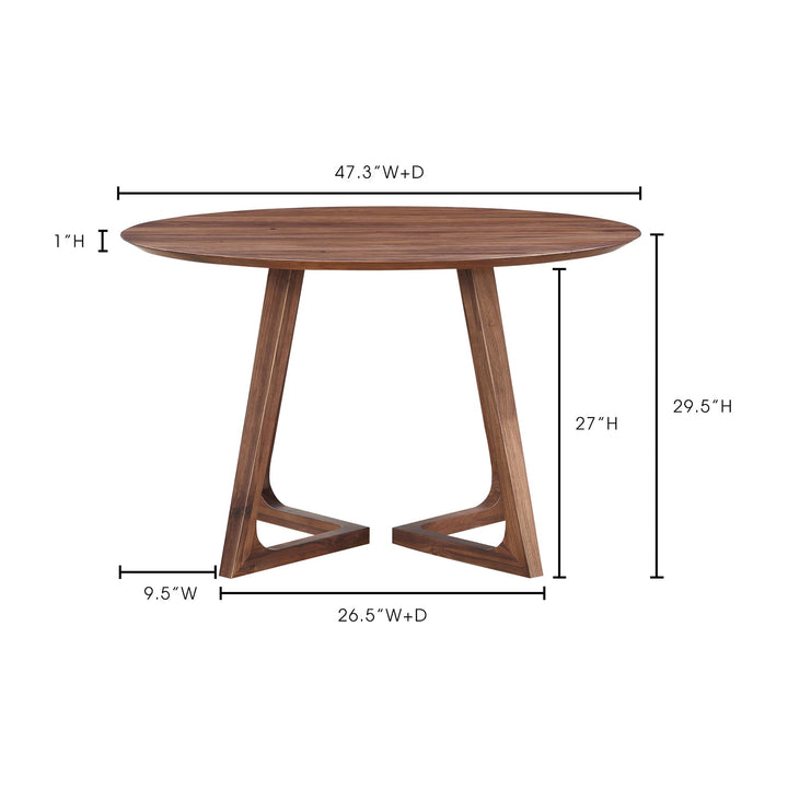 GODENZA DINING TABLE ROUND WALNUT