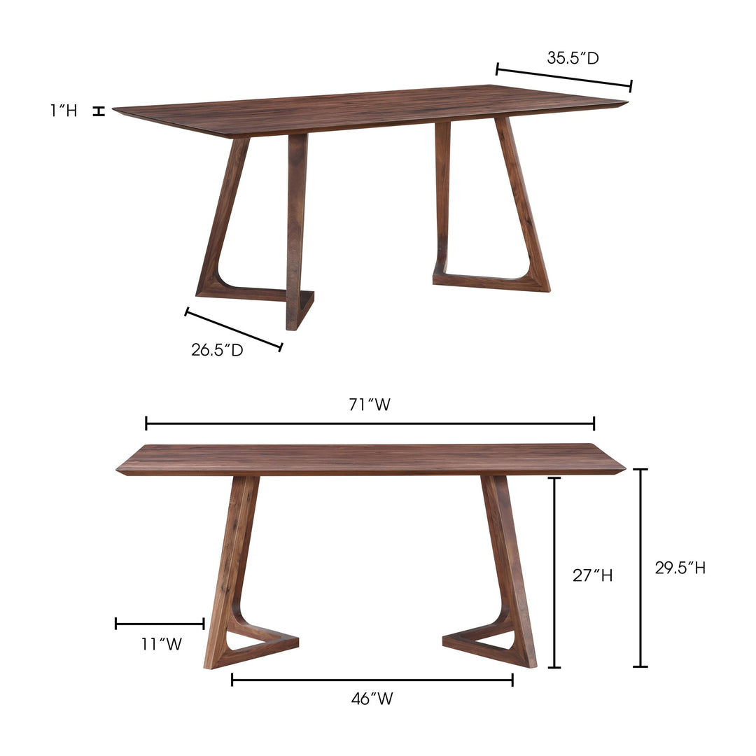 GODENZA DINING TABLE: WALNUT