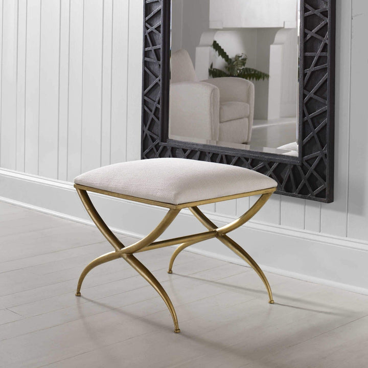 GOLD CROSSING SMALL BENCH: WHITE