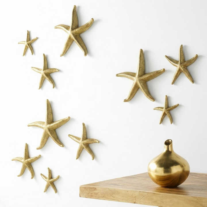 GOLD STARFISH WALL DECOR | SET OF 4