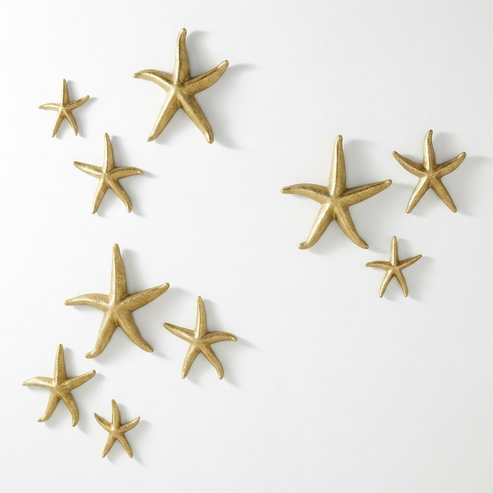 GOLD STARFISH WALL DECOR | SET OF 4