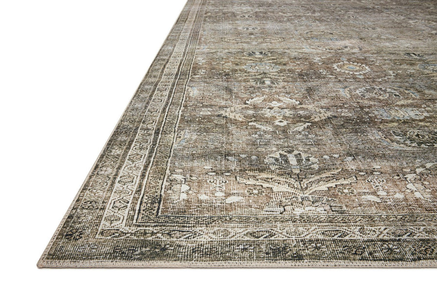 GOPESH VINTAGE PRINT FLAT RUG: ANTIQUE MOSS