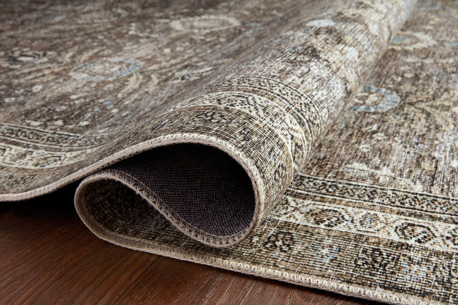 GOPESH VINTAGE PRINT FLAT RUG: ANTIQUE MOSS