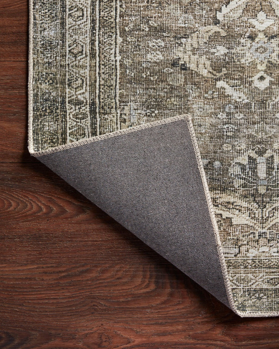 GOPESH VINTAGE PRINT FLAT RUG: ANTIQUE MOSS