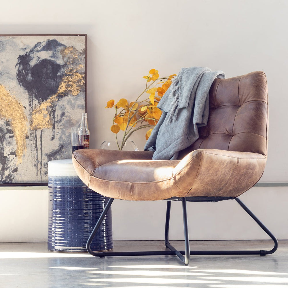 GRADUATE LOUNGE CHAIR: VINTAGE BROWN LEATHER