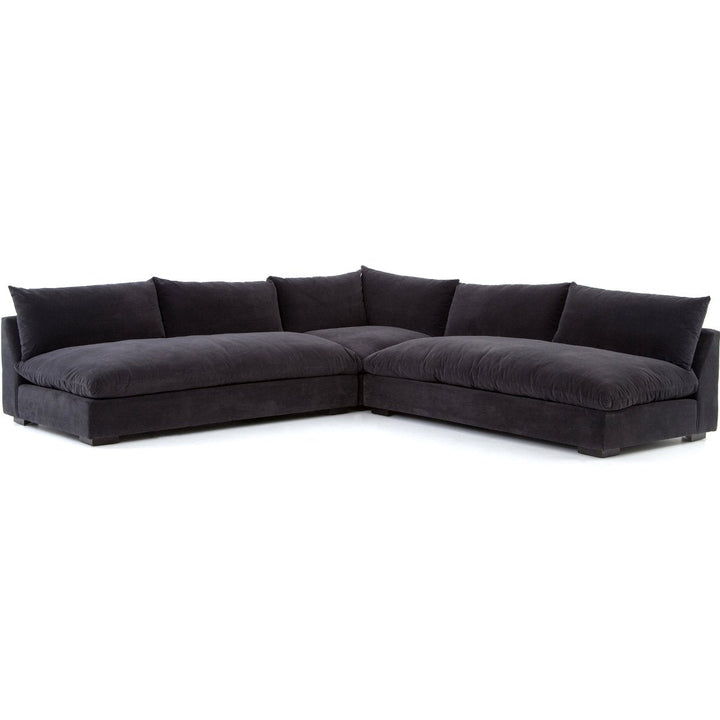 GRANT CHARCOAL VELVET MODULAR SECTIONAL