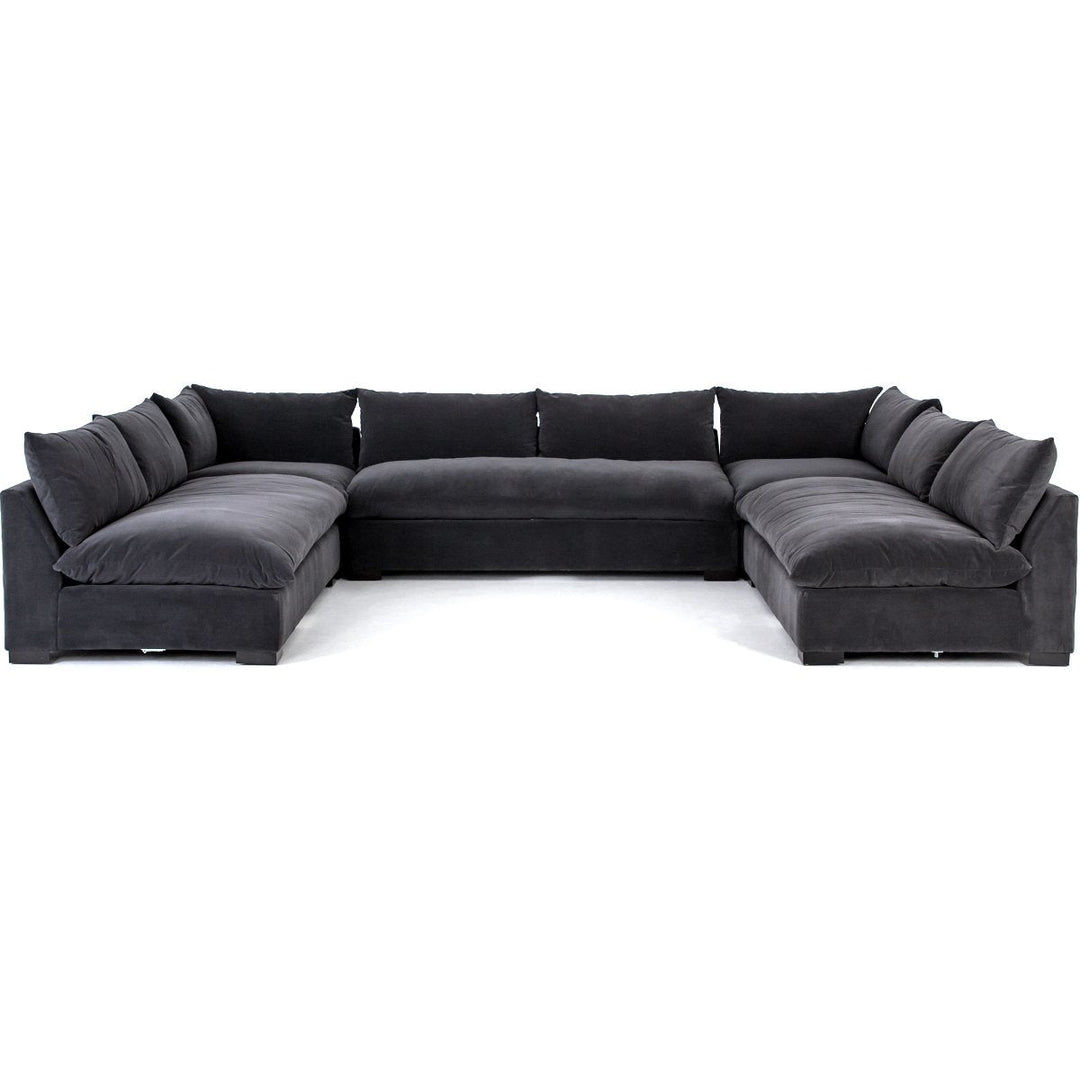 GRANT CHARCOAL VELVET MODULAR SECTIONAL