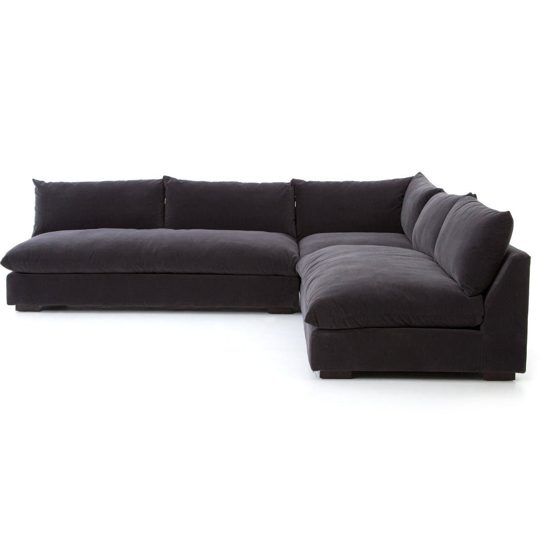 GRANT CHARCOAL VELVET MODULAR SECTIONAL