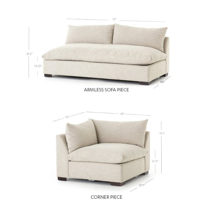 GRANT OATMEAL TWILL MODULAR SECTIONAL