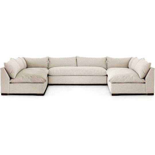 GRANT OATMEAL TWILL MODULAR SECTIONAL