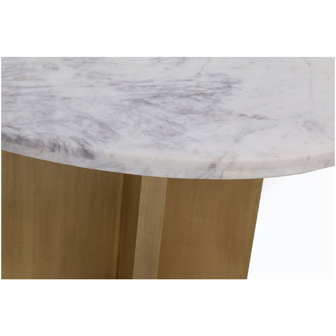 GRAZE WHITE MARBLE & BRASS DINING TABLE