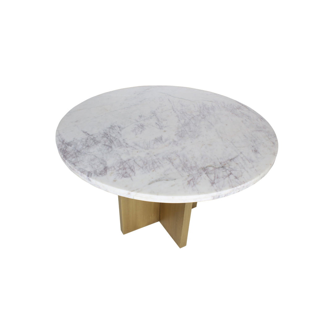 GRAZE WHITE MARBLE & BRASS DINING TABLE