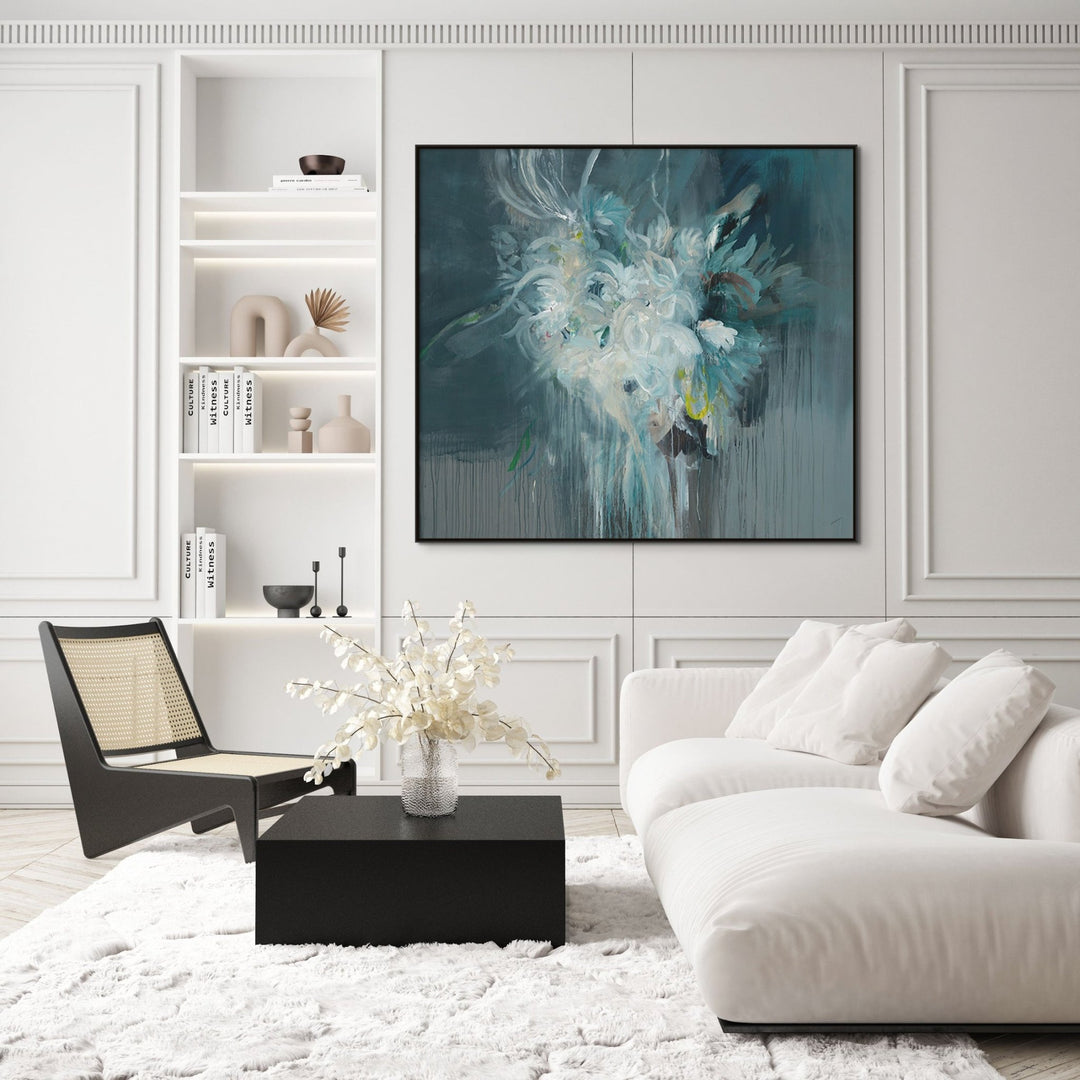 "GREY FLORA" CANVAS ART