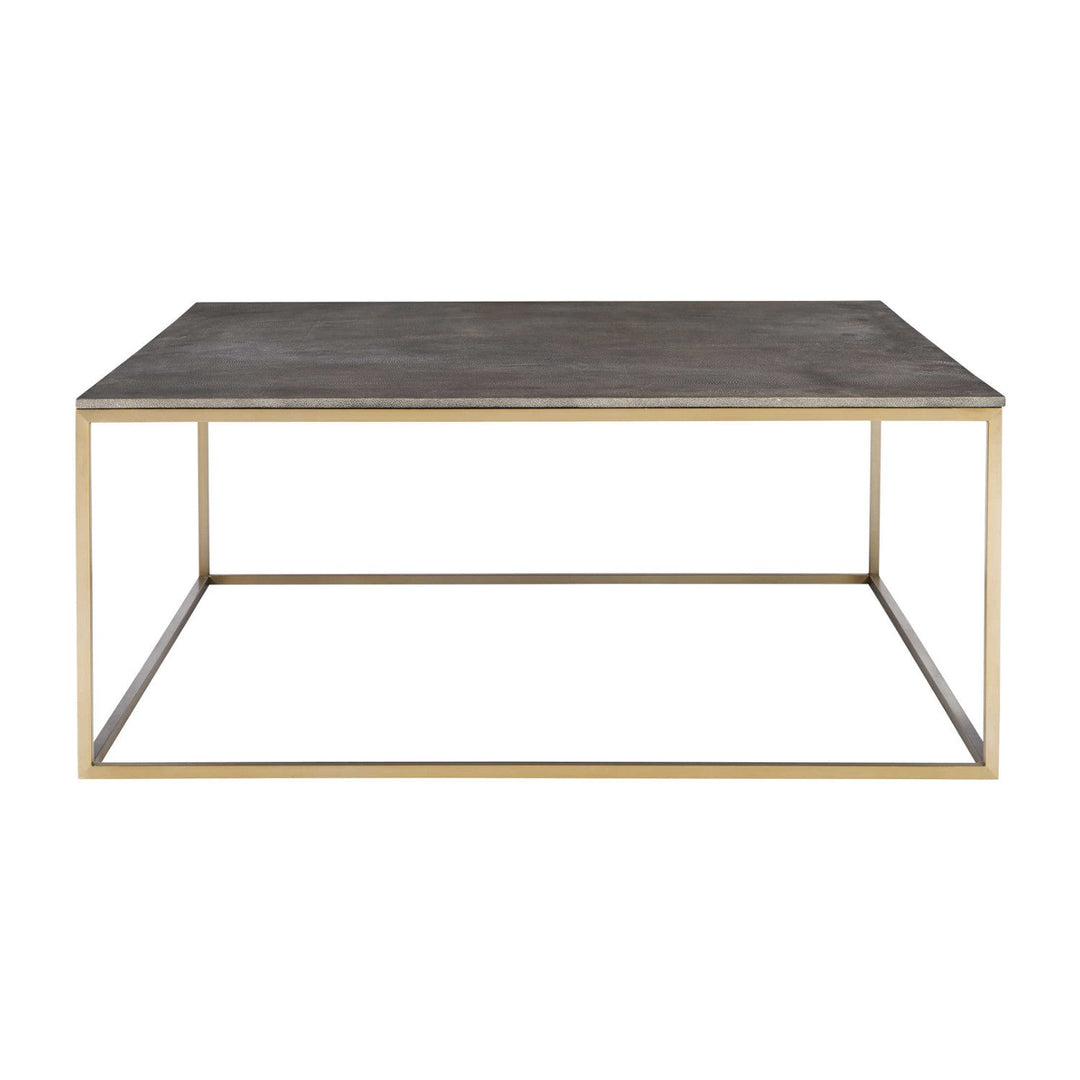 GREY SHAGREEN & BRASS SQUARE COFFEE TABLE