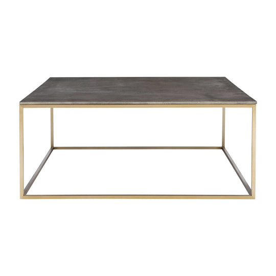 GREY SHAGREEN & BRASS SQUARE COFFEE TABLE