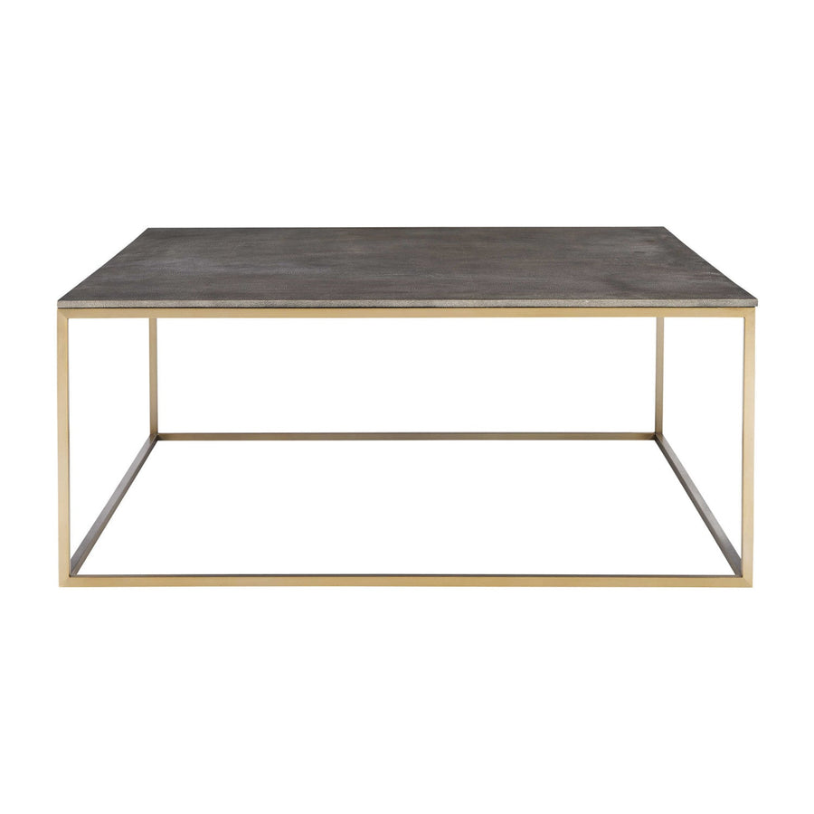 GREY SHAGREEN & BRASS SQUARE COFFEE TABLE