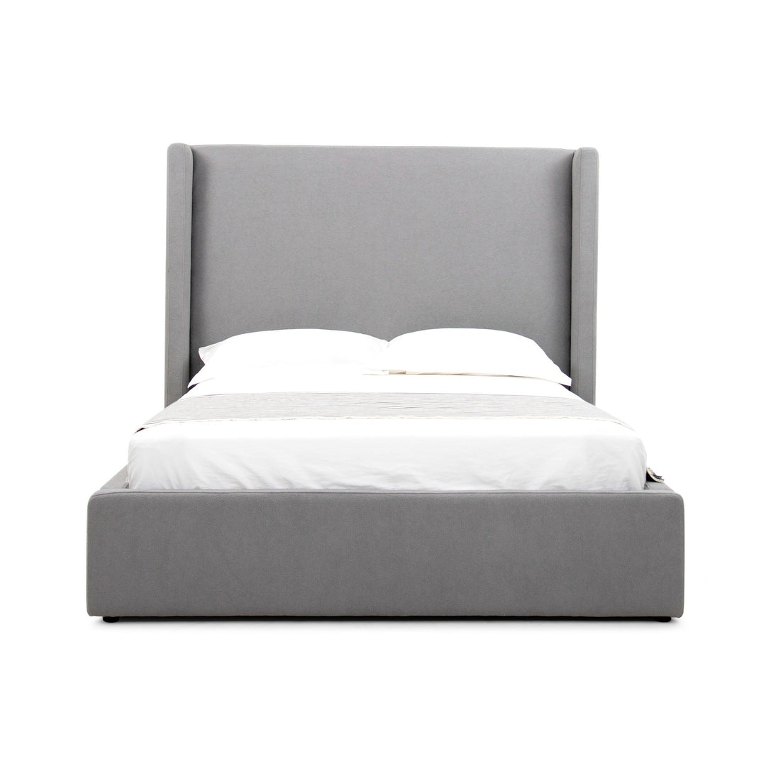 BYRNE GREY TEDDY BOUCLE UPHOLSTERED BED