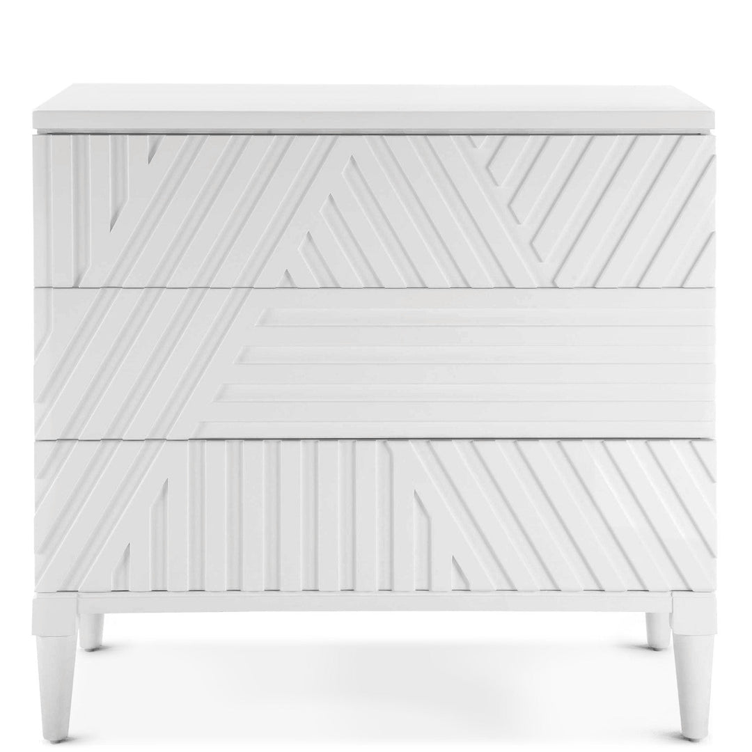 GROOVY GEOMETRIC STRIPES CHEST: WHITE