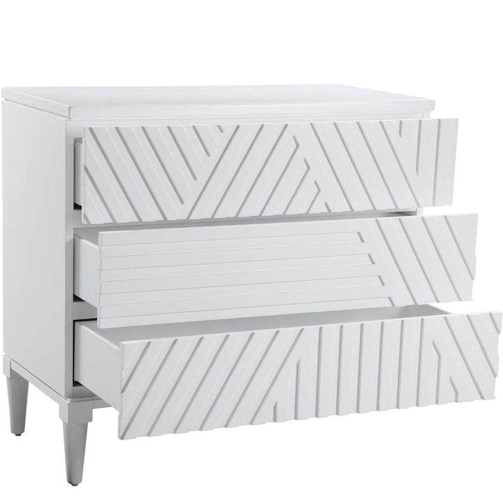 GROOVY GEOMETRIC STRIPES CHEST: WHITE