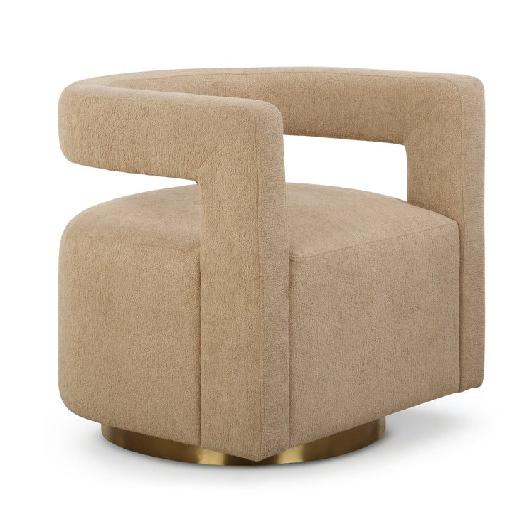 GROUNDED SWIVEL CHAIR: TOAST BOUCLE