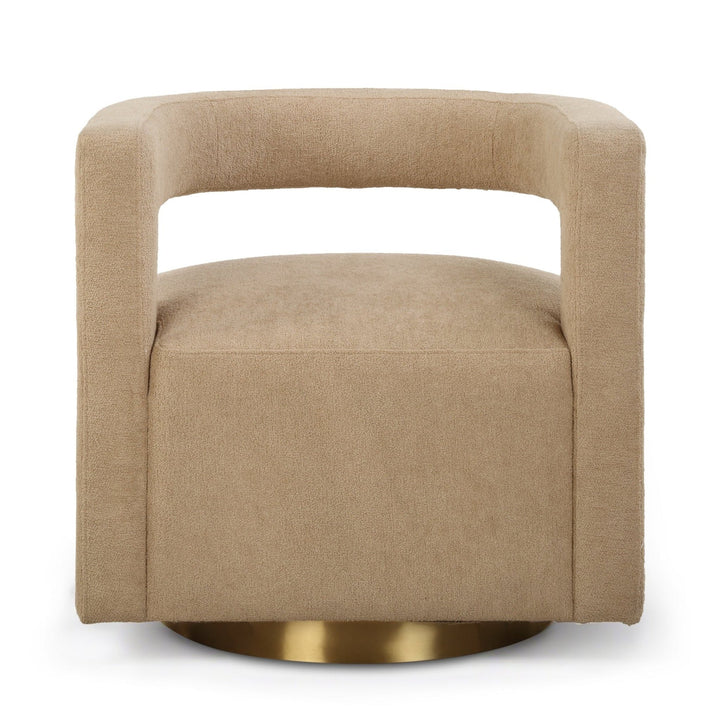 GROUNDED SWIVEL CHAIR: TOAST BOUCLE