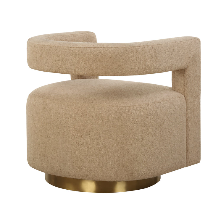 GROUNDED SWIVEL CHAIR: TOAST BOUCLE