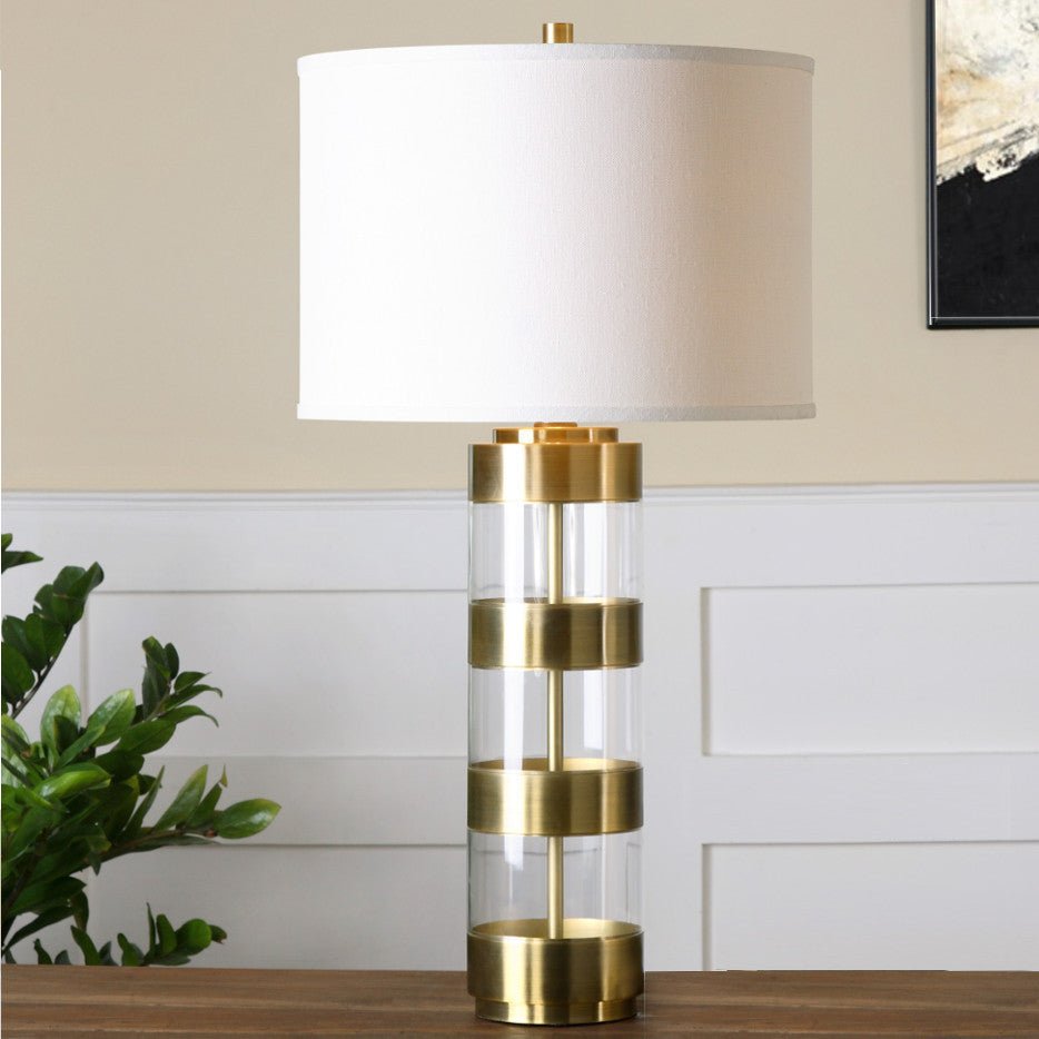 GUNNER BRASS + ACRYLIC STRIPED LAMP