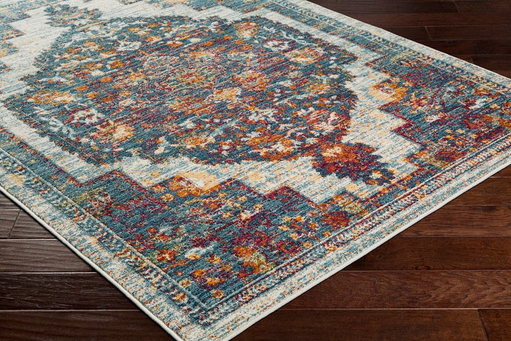 HADREA RUG: AQUA, BERRY MULTI