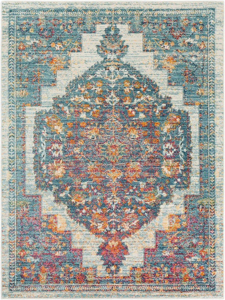 HADREA RUG: AQUA, BERRY MULTI