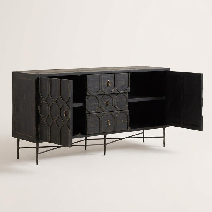 HAGEN ANTIQUE BLACK SIDEBOARD