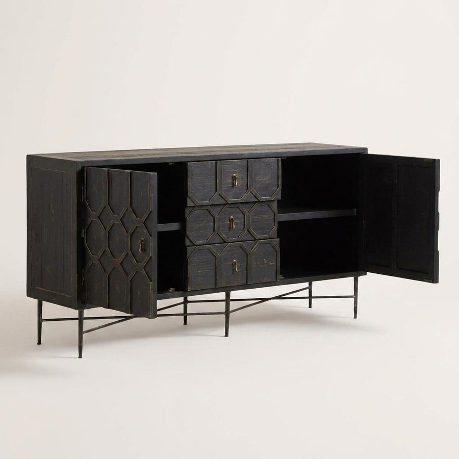 HAGEN ANTIQUE BLACK SIDEBOARD