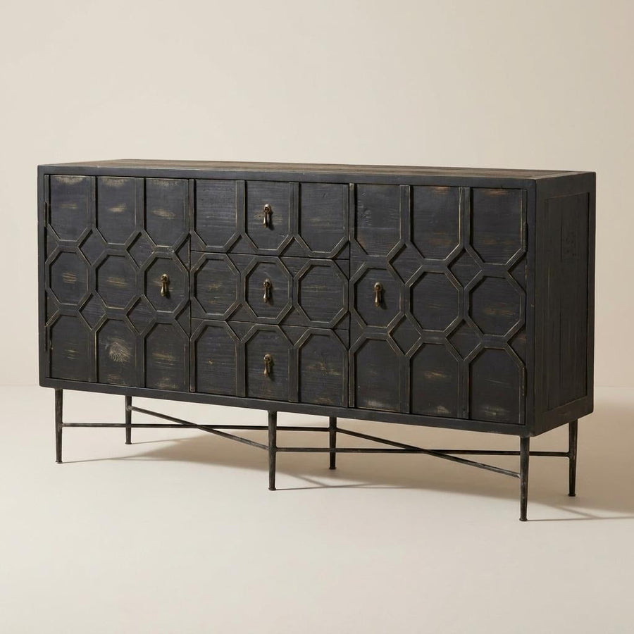 HAGEN ANTIQUE BLACK SIDEBOARD