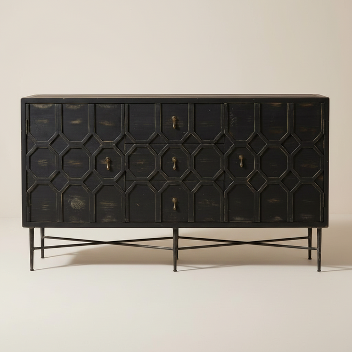 HAGEN ANTIQUE BLACK SIDEBOARD