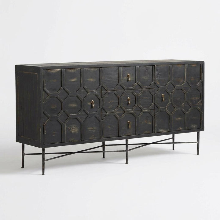 HAGEN ANTIQUE BLACK SIDEBOARD