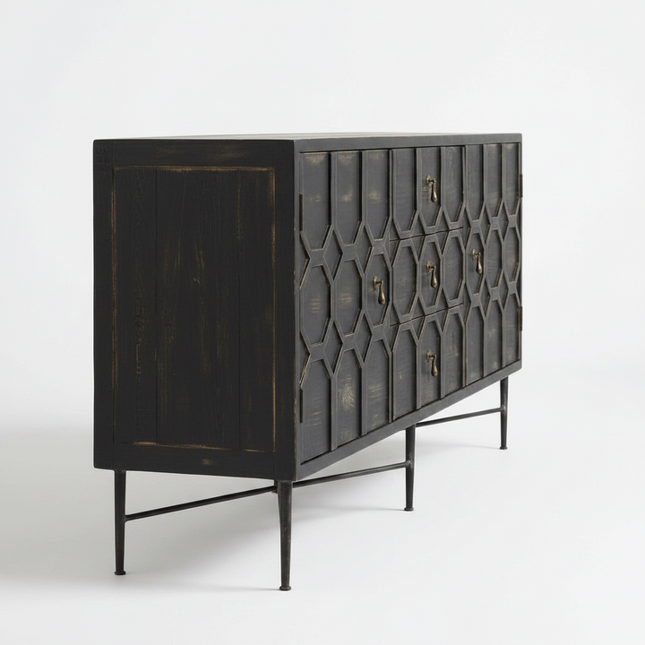 HAGEN ANTIQUE BLACK SIDEBOARD