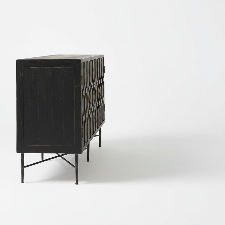 HAGEN ANTIQUE BLACK SIDEBOARD