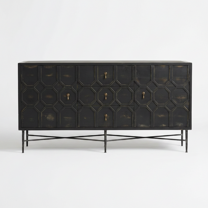 HAGEN ANTIQUE BLACK SIDEBOARD