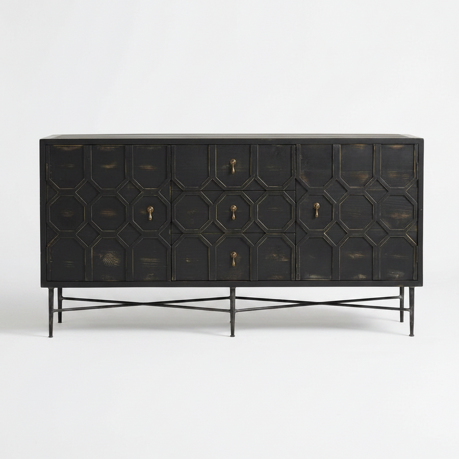 HAGEN ANTIQUE BLACK SIDEBOARD