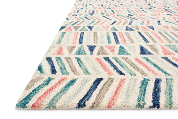 HALLU 06 HOOKED WOOL RUG: IVORY, MULTI